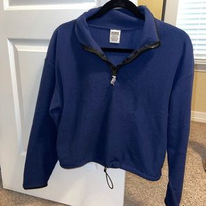 Pink Crop Fleece Sweater